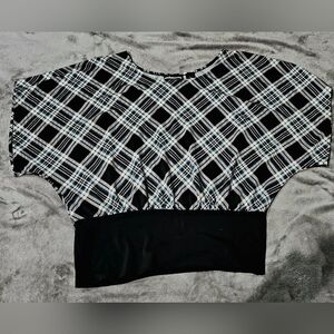3sixteen Black and White Plaid Crop Top